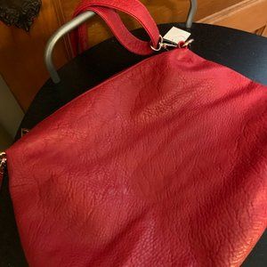 Scarleton red leather crossbody with pouch!